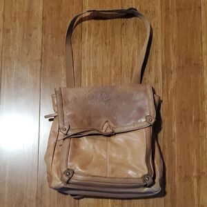 The Sak Tan Leather Shoulder Backpack Multi-way Purse